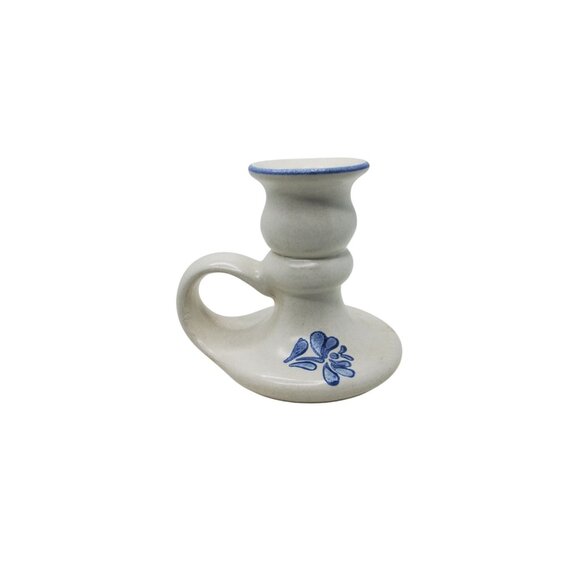Vintage Platzgraff Yorktowne Ceramic Blue & White Candlestick Holder - Picture 2 of 5